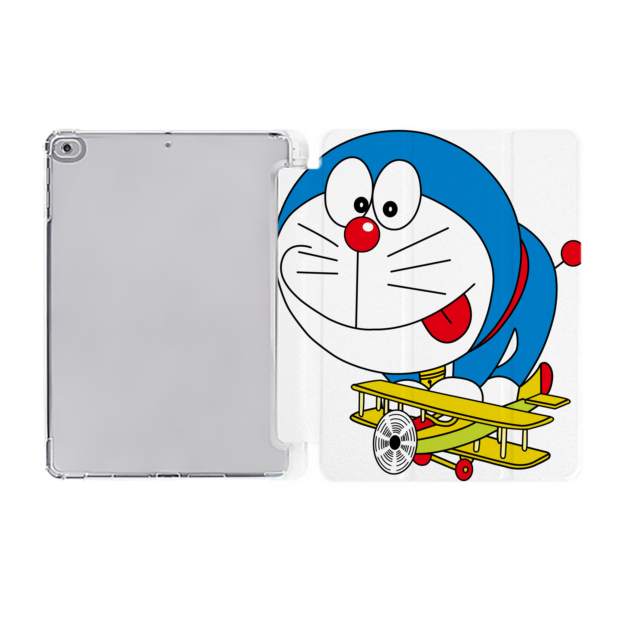 （画像用） ドラえもん Doraemon IPad ケース ペン収納付き 三つ折りスタンド PUレザー×シリコン 対応機種9.5/10.5/10.9インチ